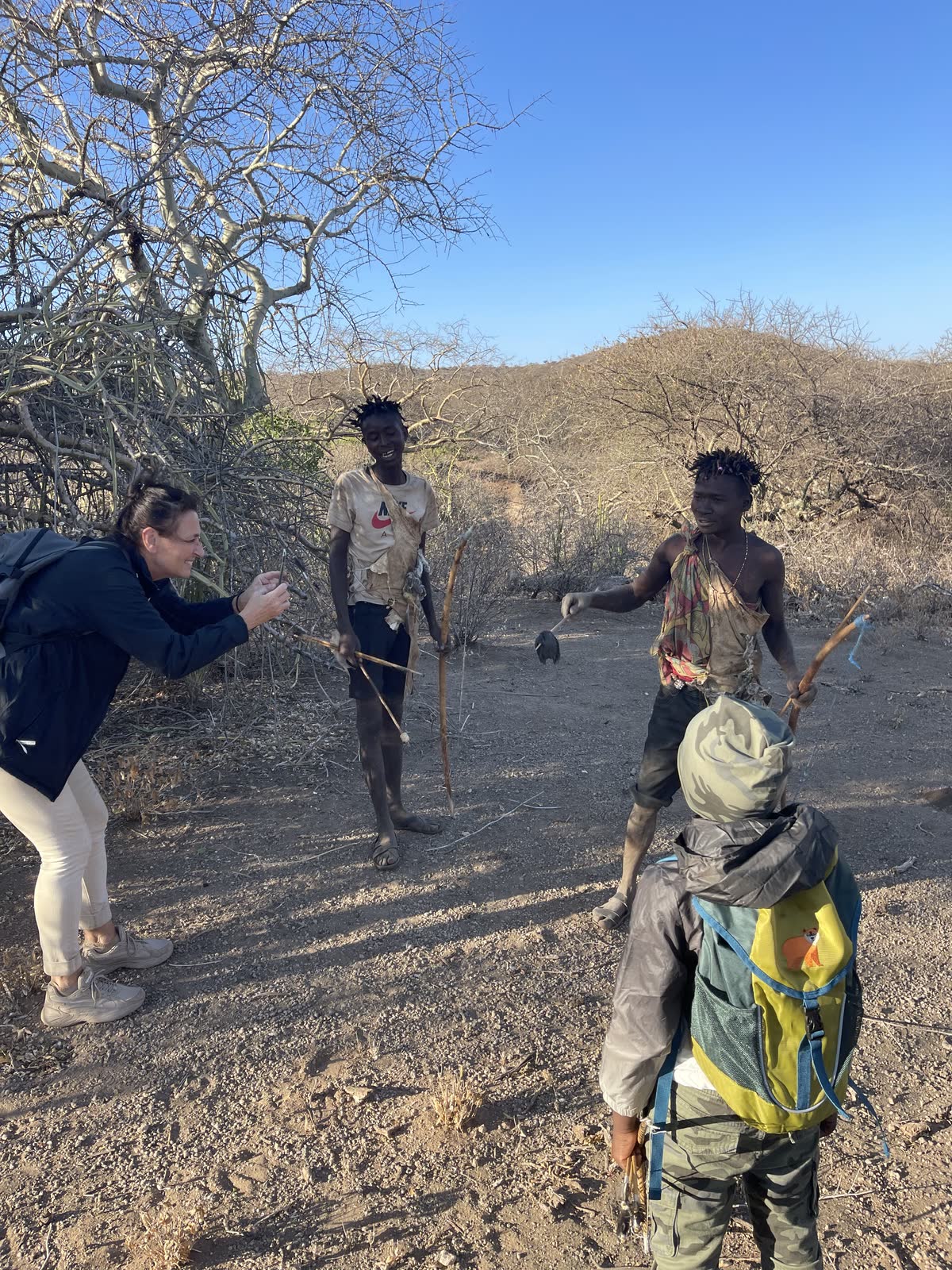 Hadzabe walk guest — Einoti Safaris