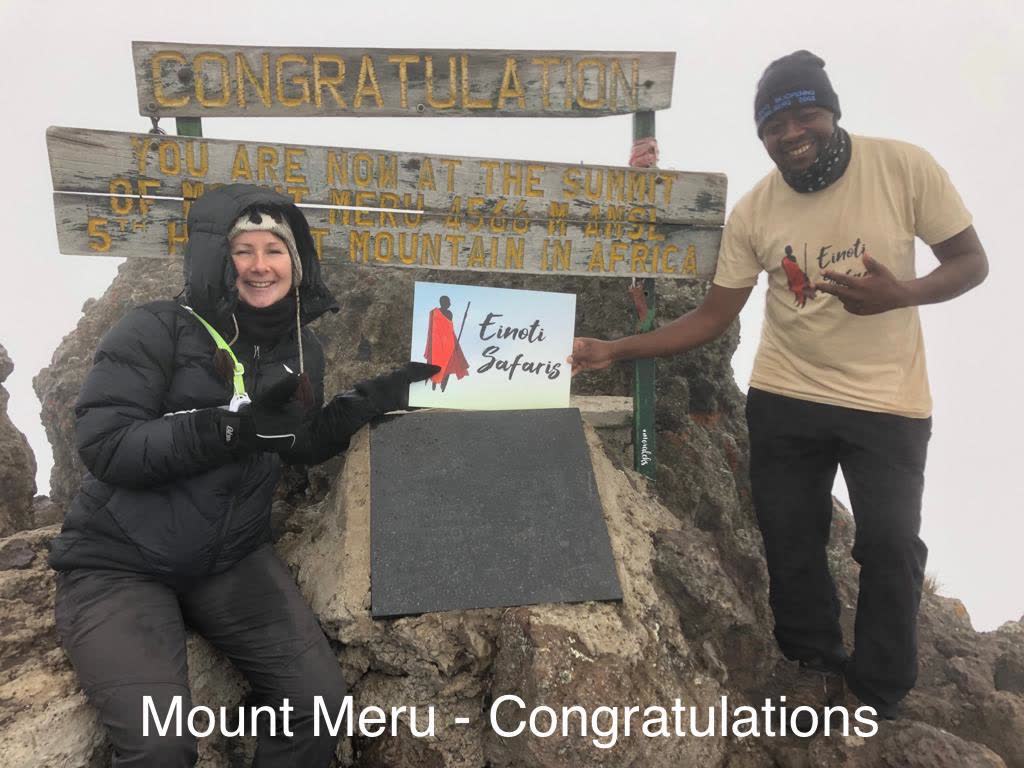 Meru summit congrats — Einoti Safaris